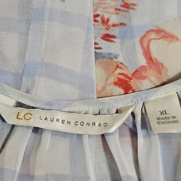 LAUREN CONRAD Women's Sheer Pullover Top with Floral Print XL - Picture 4 of 6
